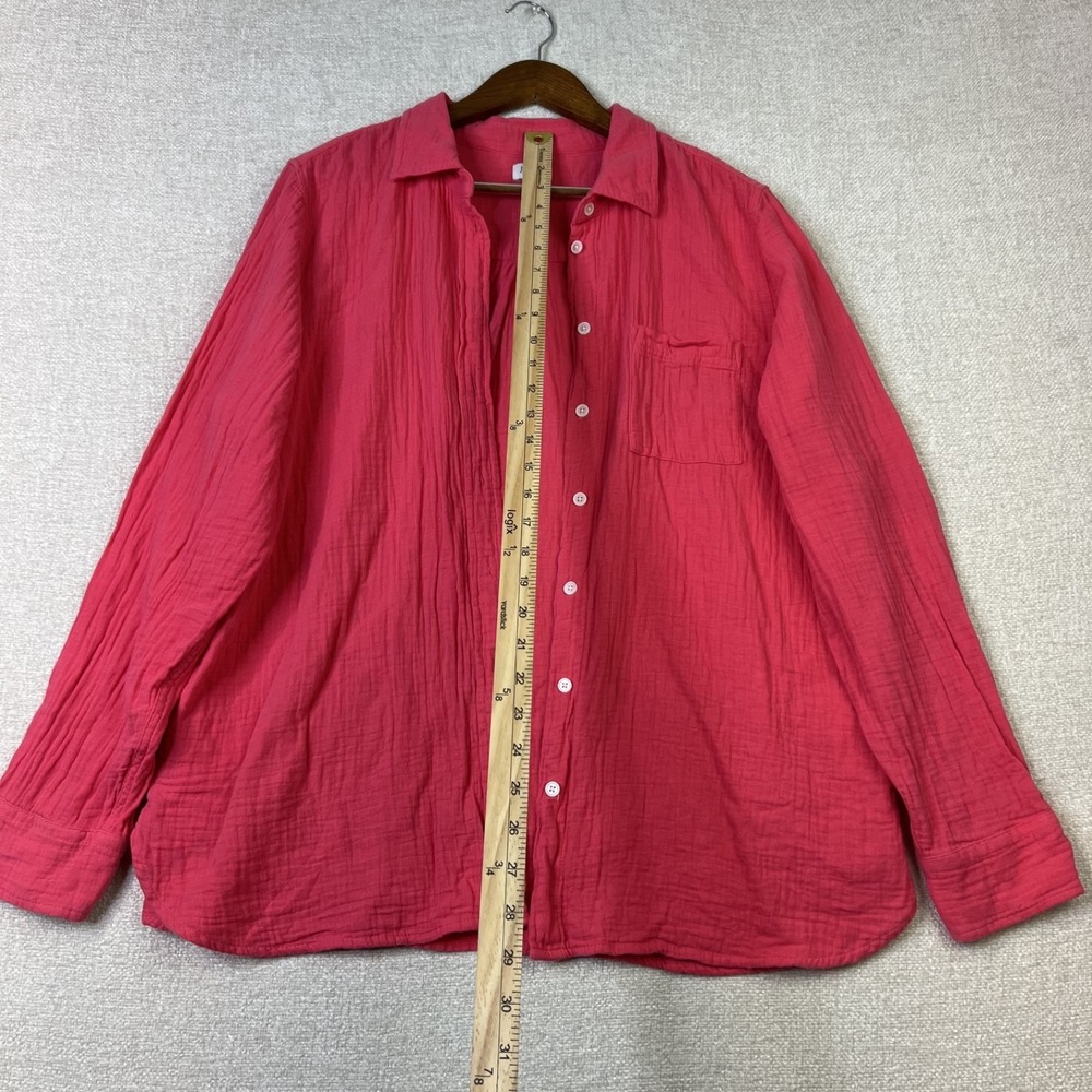 J Crew 100% Cotton Tunic Pink Boho Lagenlook Coastal Top Women's Size XL - Picture 6 of 9